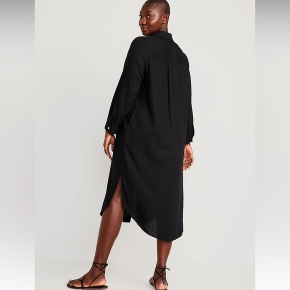 NWT! Black Long-Sleeve Shirt Dress for Women - Multiple Sizes 💜 - Picture 5 of 9